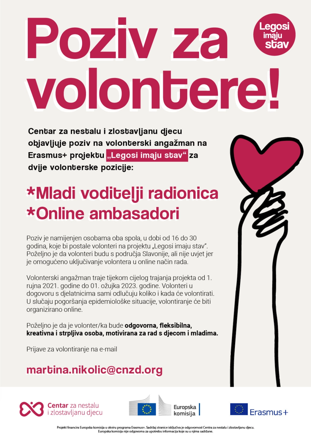 Volontiraj u Centru za nestalu i zlostavljanu djecu