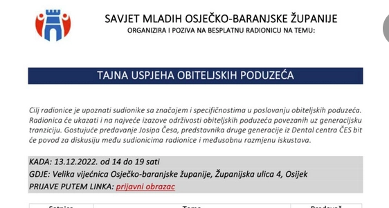 Besplatna edukacija: Značaj obiteljskih poduzeća u gospodarstvu!