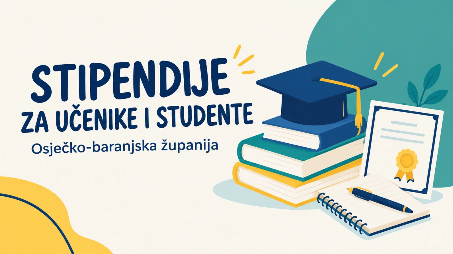 Objavljen natječaj za dodjelu stipendija učenicima i studentima u Osječko-baranjskoj županiji